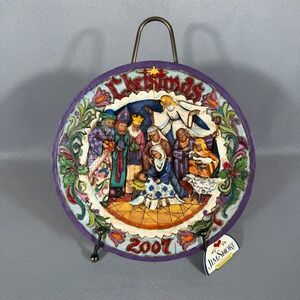 Jim Shore Born This Day 2007 Heartwood Creek 8" Decorative Plate w/ Stand
